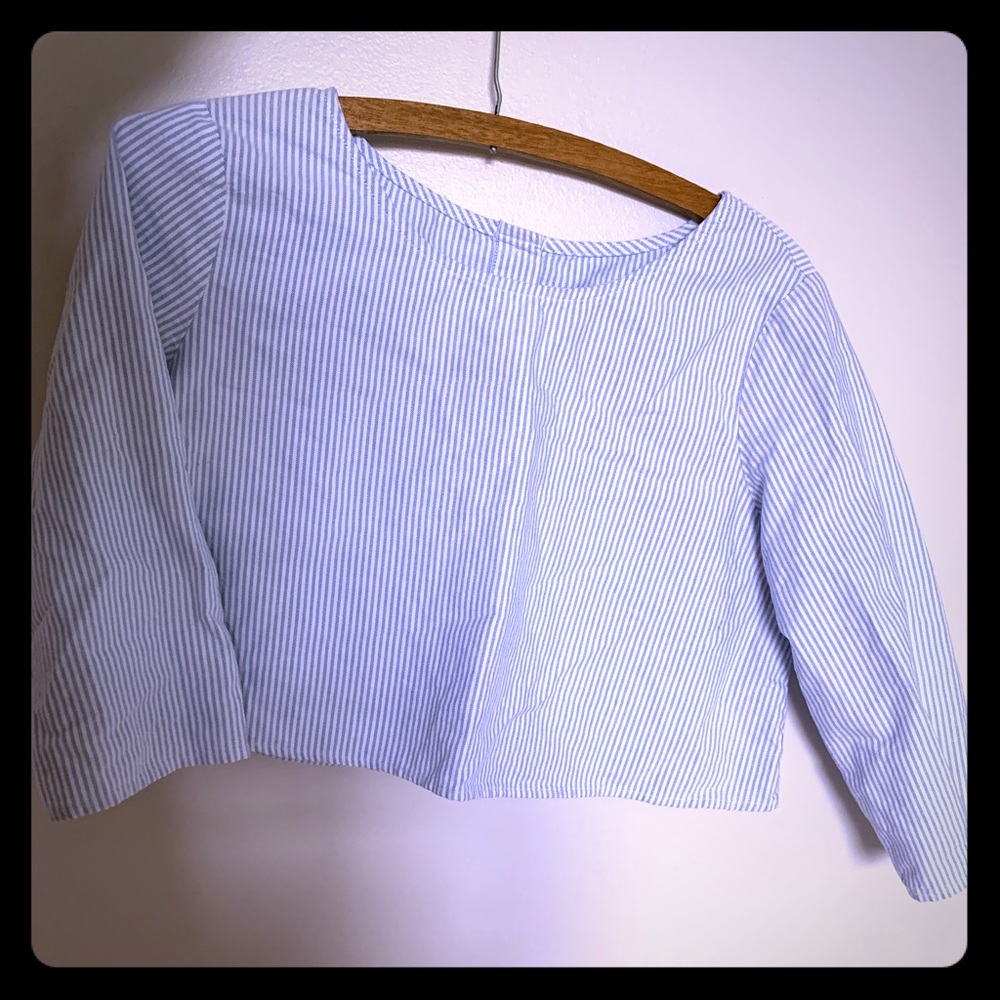American Apparel Seersucker Crop Top